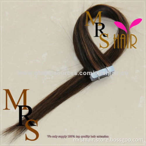 18-inch mixed color Brazilian straight tape in hair extensions